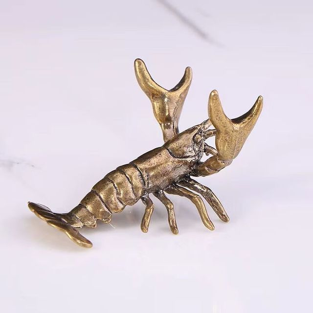 黄铜举重龙虾摆件 约45克