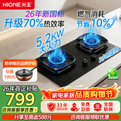 火王 70%热效率5.2kW燃气灶天然气双灶   新款W01/B5 天然气12T