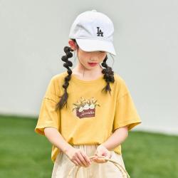 茵曼 女童26夏装短袖T恤青少年休闲上衣潮