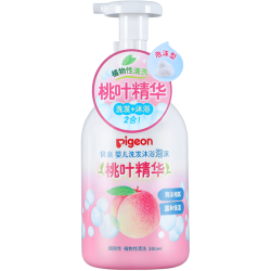 贝亲 桃叶精华系列 温和保湿婴儿洗发沐浴泡沫 500ml