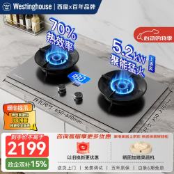 西屋电气 西屋（Westinghouse）西屋燃气灶天然气煤气灶双灶家用5.2Kw猛火灶