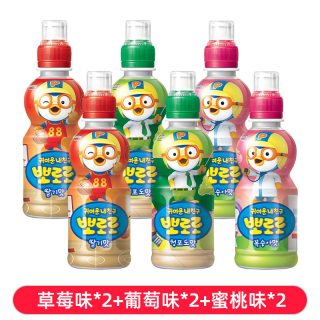 移动端：Pororo 啵乐乐儿童饮料韩国果汁草莓饮品啵啵乐6瓶