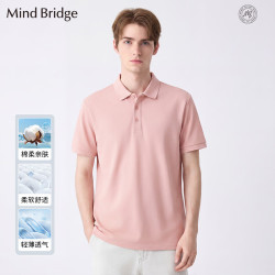 Mind Bridge 短袖POLO衫翻领简约棉柔亲肤透气薄款夏季新款T恤
