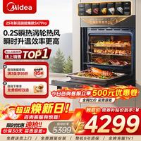 美的 SX7Pro嵌入式蒸烤箱一体机 78L大容量无边全嵌全新变频石墨烯涡轮