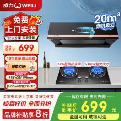 威力 中式油烟机灶具套装 20立方大吸力爆炒家用厨房抽油烟机燃气灶 小尺寸脱排老式出租屋公寓烟灶套装