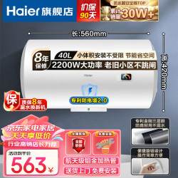 海尔 电热水器40升50升60升2200W/3300W小尺寸小型租房优选速热健康洗浴机械