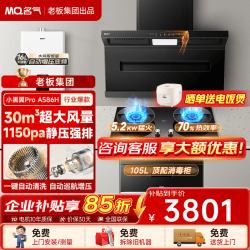 名气 老板出品30立方自清洗免拆洗顶侧双吸家用大吸力A586H烟灶炉灶套装燃气灶 顶