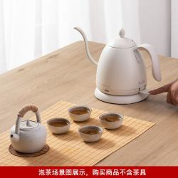 maxwin 智能温控手冲咖啡壶挂耳长嘴细口控温泡茶恒温电热水壶B壶不锈钢 白色 600ml
