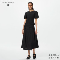 优衣库 抽褶裙女装合作款488089 09 黑色 XL