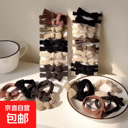 京喜 蝴蝶结发圈头绳女高级感扎马尾皮筋韩系网红2024新款不伤发高弹力 蝴蝶结头绳5根颜色随机
