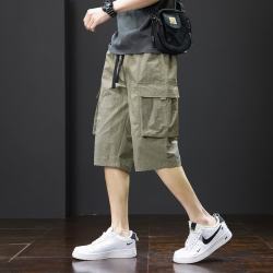 月伊纺 夏季新款工装短裤男士宽松休闲五分裤青年宽松大码中裤学生七分裤