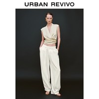 URBAN REVIVO UWM250078 褶皱无袖罩衫衬衫