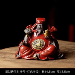艾格辰 中式财神爷陶瓷招财摆件