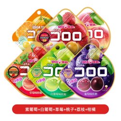 悠哈 酷露露软糖组合装 2口味 52g*6袋（葡萄味52g*3袋+白葡萄味52g*3袋）