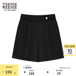 TEENIE WEENIE 女士夏季薄款阔腿短裤 黑色 S