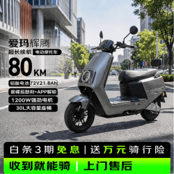 爱玛 电动摩托车辉腾72V21.8Ah大功率蓝牙智能App电动车续航110km 极地灰