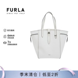 FURLA NET系列 女士牛皮大号菜篮子通勤托特手提包 纯白色