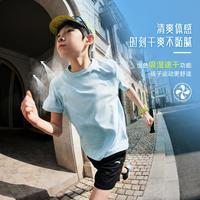 安踏 儿童速干透气短袖短裤运动套装