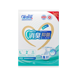 爱舒乐 成人纸尿裤L2片消臭抑菌 粘贴式卧床老人产妇尿不湿试用体验装