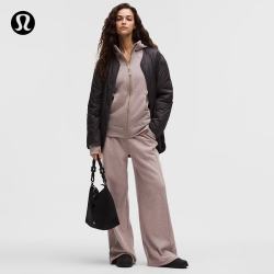lululemon 丨Scuba 女士偏短款中腰阔腿裤 *加绒 LW5IOUS 杂色灰玫棕 S