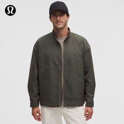 lululemon 抗淋雨渗透 男士斜纹拉链外套 石板棕 XS
