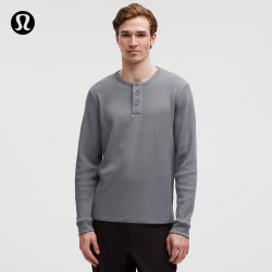 lululemon 丨Cotton-Blend 男士棉混纺华夫格针织长袖亨利衫 LM3FTFS 太阳灰 L