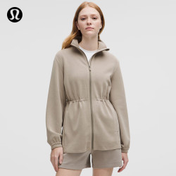 lululemon 丨Softstreme™ 女士腰部抽绳拉链夹克 LW3IV5S 暖褐灰 S