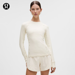 lululemon 丨It's Rulu 女士经典剪裁长袖运动衫 芯吸 LW3KLVS 浅象牙白 M