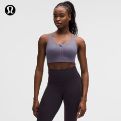 lululemon 丨Energy 女士高度支撑前拉链运动内衣 LW2DQ5S 葡萄朦胧紫 L /38D