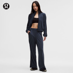 lululemon 丨Softstreme™ 女士高腰珠地长裤 LW5IWZA 海军蓝/黑 S