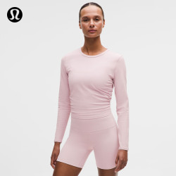 lululemon 丨All It Takes女士运动 T 恤 *罗纹Nulu™ 芯吸 LW3GK5S 瓷韵粉 S /6