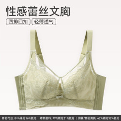 芬腾 女士内衣大胸显小上托防下垂文胸蕾丝性感聚拢薄款无钢圈胸罩