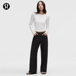 lululemon 丨EasyFive 女士五袋款低腰阔腿裤*亚洲版型 LW5IWLA 黑色 25