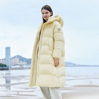 坦博尔 25冬季羽绒服女装过膝长款连帽保暖面包服舒适时尚外套