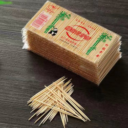 双头牙签家用一次性竹制牙签家用高档自动弹出牙签盒清洁牙缝牙垢