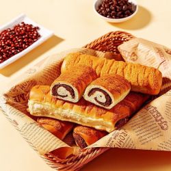 椰香红豆面包卷30g营养早餐学生办公休闲零食独立包装 