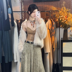 复古美式蕾丝吊带交叉后背辣妹内搭外穿小背心女打底美背短款上衣