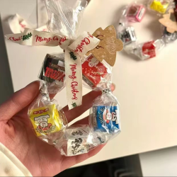 圣诞巧克力花环diy材料包挂件手工diy糖果包装驾车个人用品