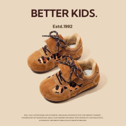 BETTER KIDS/女童豹纹运动鞋2026秋冬男童软休闲鞋儿童阿甘单鞋
