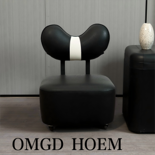 OMGD 新款 静音靠背滑轮凳 儿童复古溜溜凳 北欧客厅沙发换鞋凳