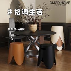 OMGD 2025新款家用加厚可叠放塑料凳 圆凳
