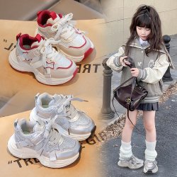 女童鞋运动鞋2026春秋季百搭软底休闲鞋儿童时尚女孩中大童老爹鞋