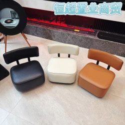 家用轻奢溜溜沙发椅 静音轮旋凳 圆弧靠背