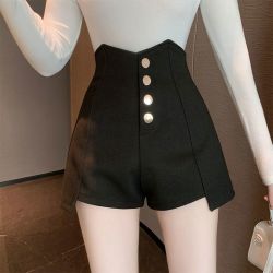 短裤女2025秋冬新款韩版学生宽松显瘦高腰百搭外穿毛呢阔腿靴裤子