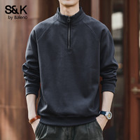 班尼路 S&K 男士美式复古半拉链立领卫衣