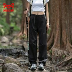 猫人 女士登山徒步加绒工装裤
