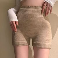 韩系 女士保暖针织高腰安全短裤