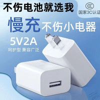 栀得 慢充充电头小功率慢充蓝牙耳机音响随身wifi通用多口不伤机5v2a