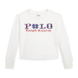 RALPH LAUREN Girls 2-6x Logo Cotton Boxy Long-Sleeve T-Shirt
