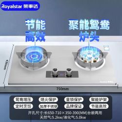荣事达 定时猛火燃气灶天然气液化灶台嵌双用大火力家用厨房猛火炉